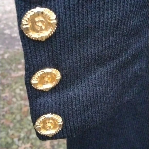 ST JOHN COLLECTION MARIE GRAY BLACK KNIT DRESS SIZE 10 - Picture 9 of 11